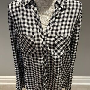 Love, Fire Monochrome Plaid Shirt